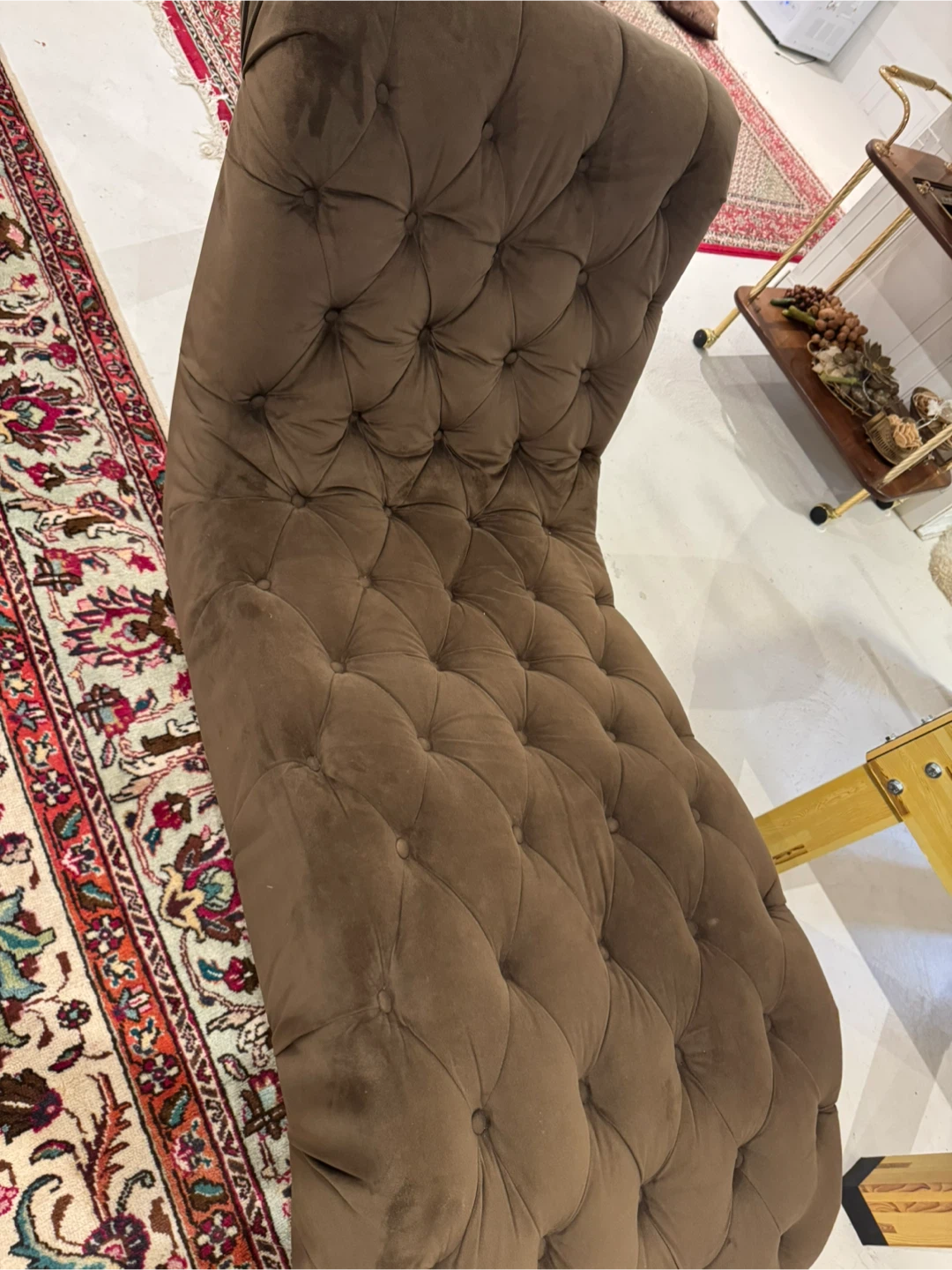 Brown Tufted Chaise Lounge