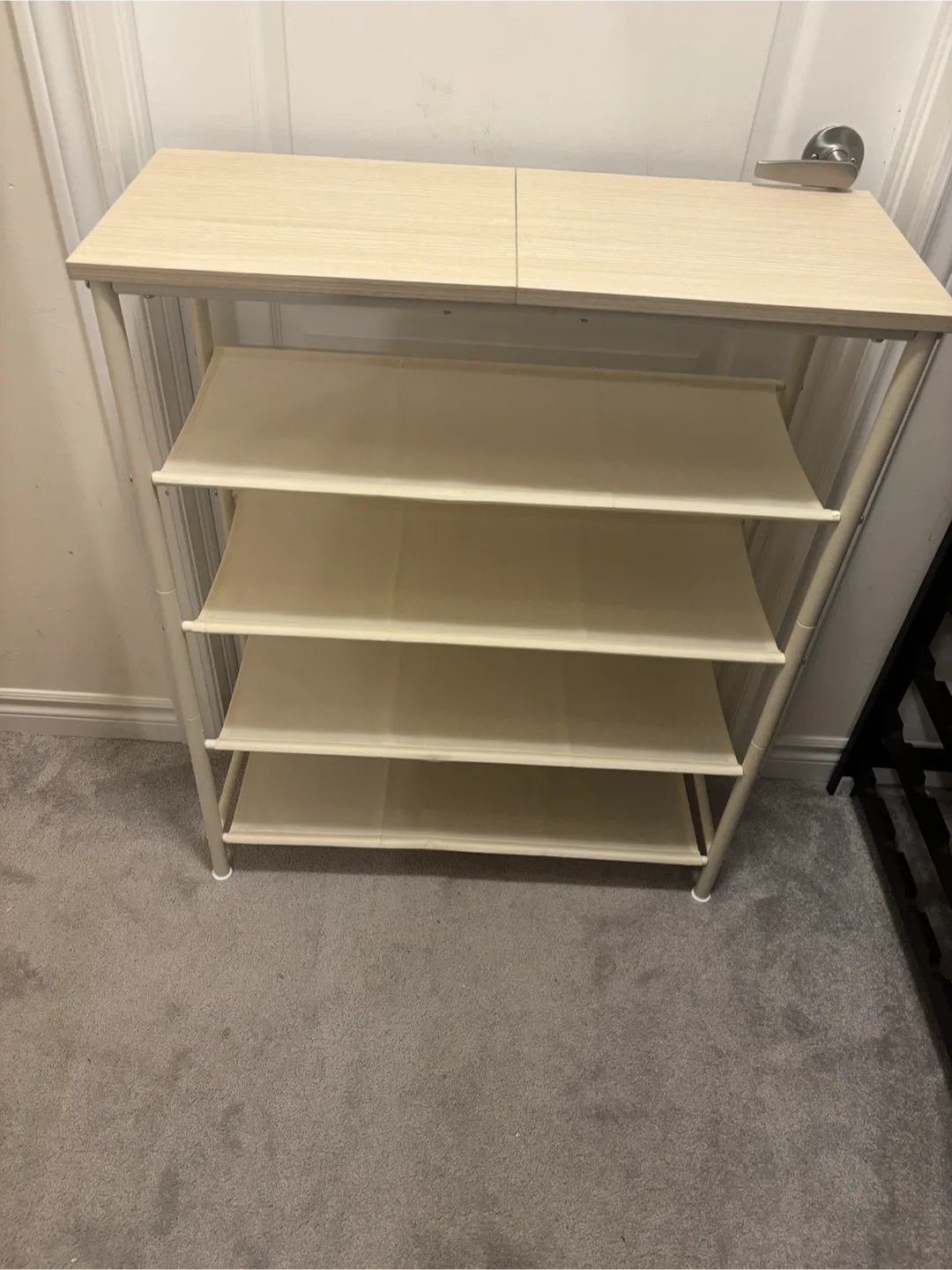 Beige 5-Tier Shoe Rack Entryway Organizer image indicator(7)