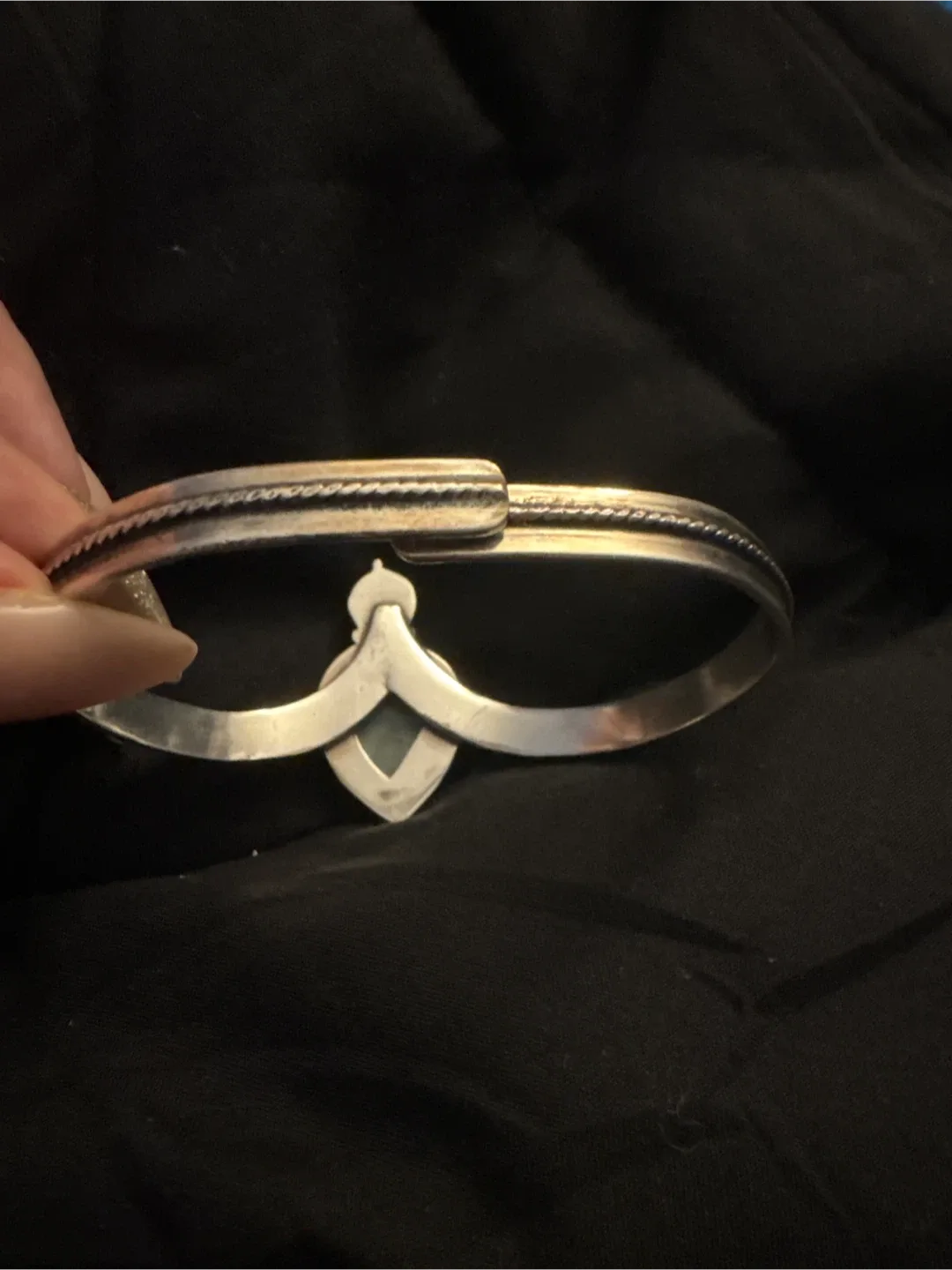 Authentic 925 Silver Genuine Moonstone Cuff Bracelet image indicator(2)