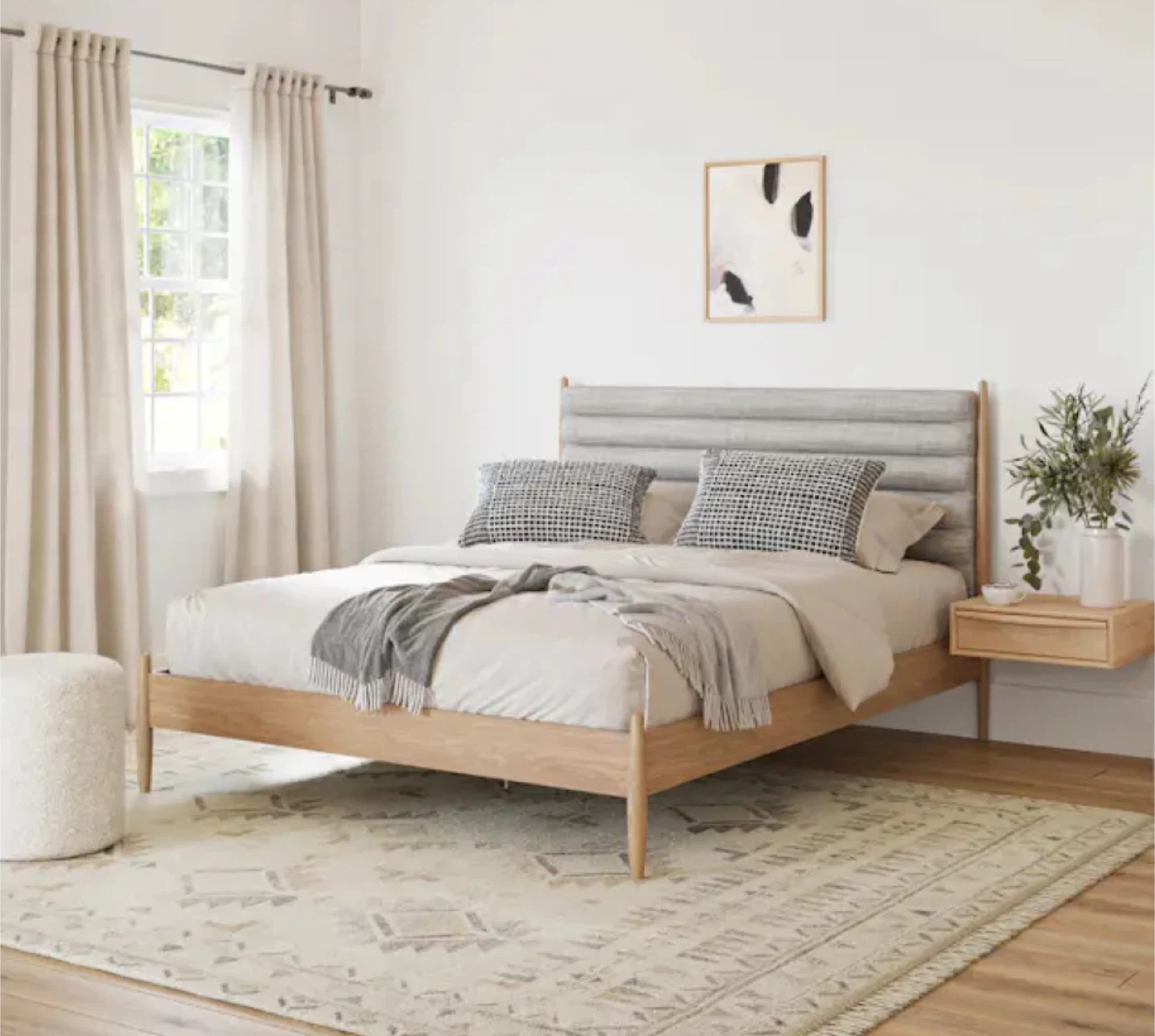 MOVING OUT SALE! Article Queen Size Bed Frame - Upholstered - photo 2