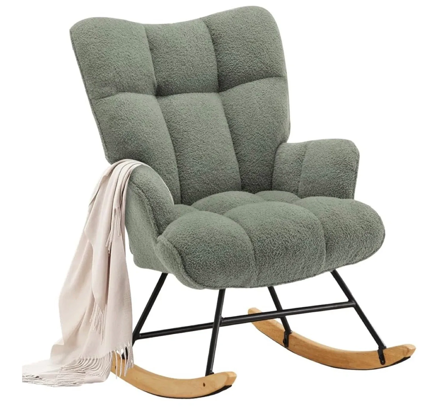 Green Sherpa Rocking Chair