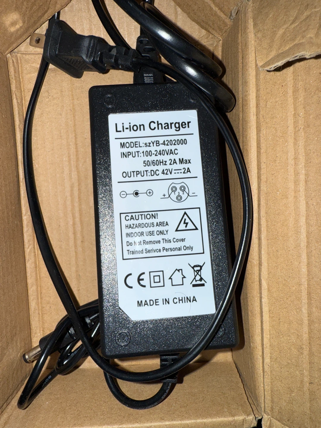 Li-ion Charger  jetson Ebike scooter  42v