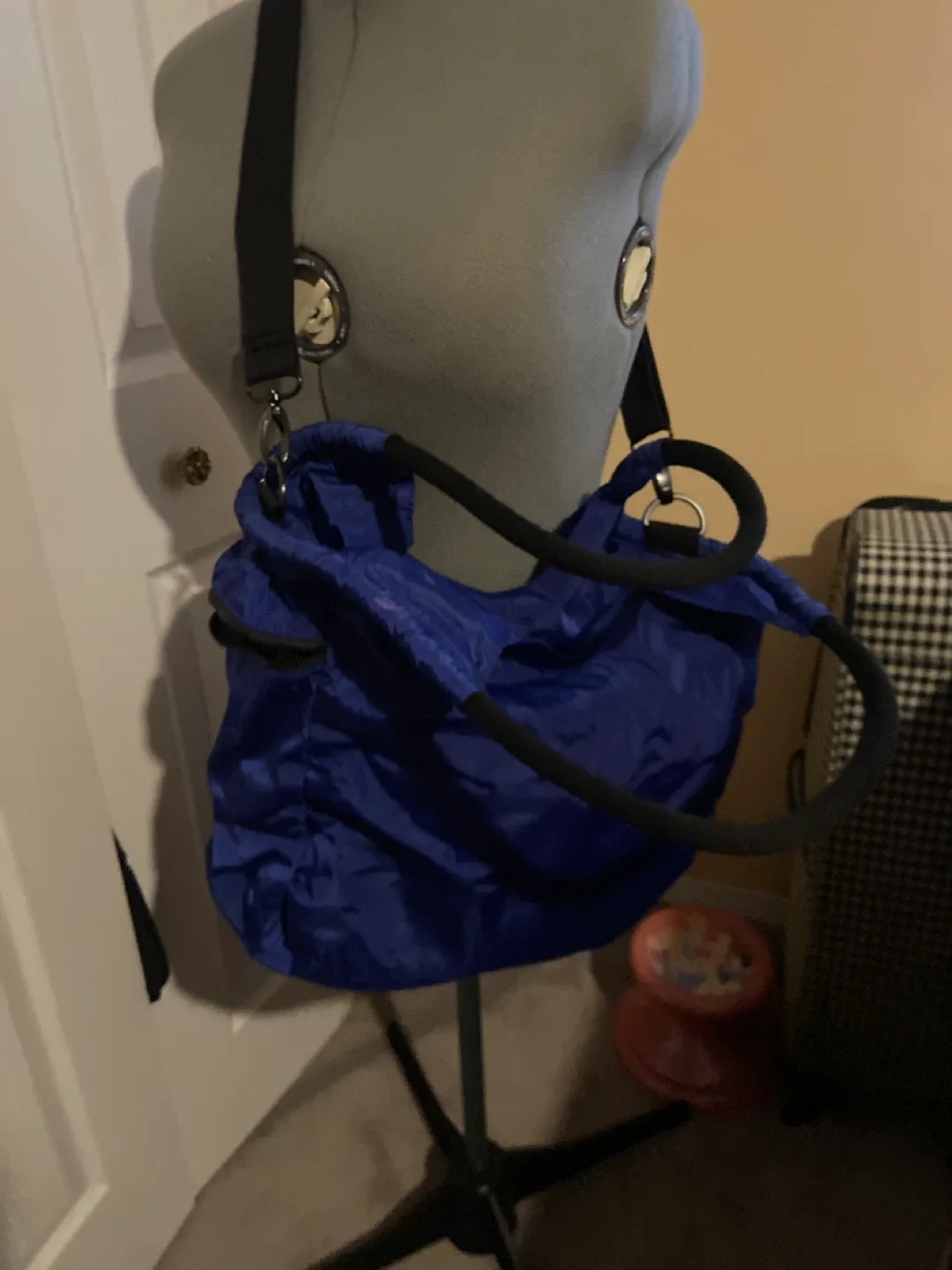 Blue Drawstring Shoulder Bag