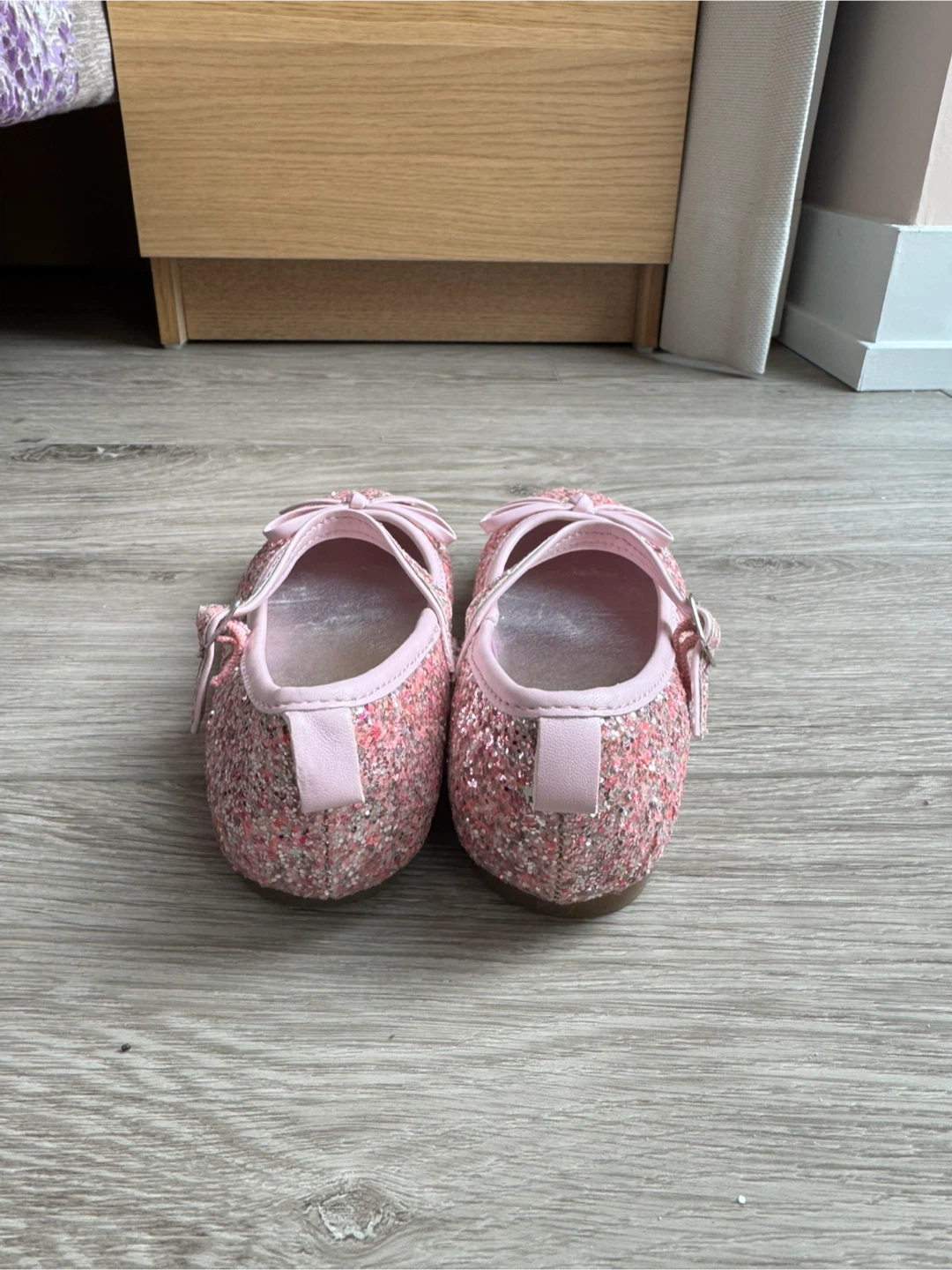 Pink Girl’s Glittery Ballet Flats - Size 12 - photo 3
