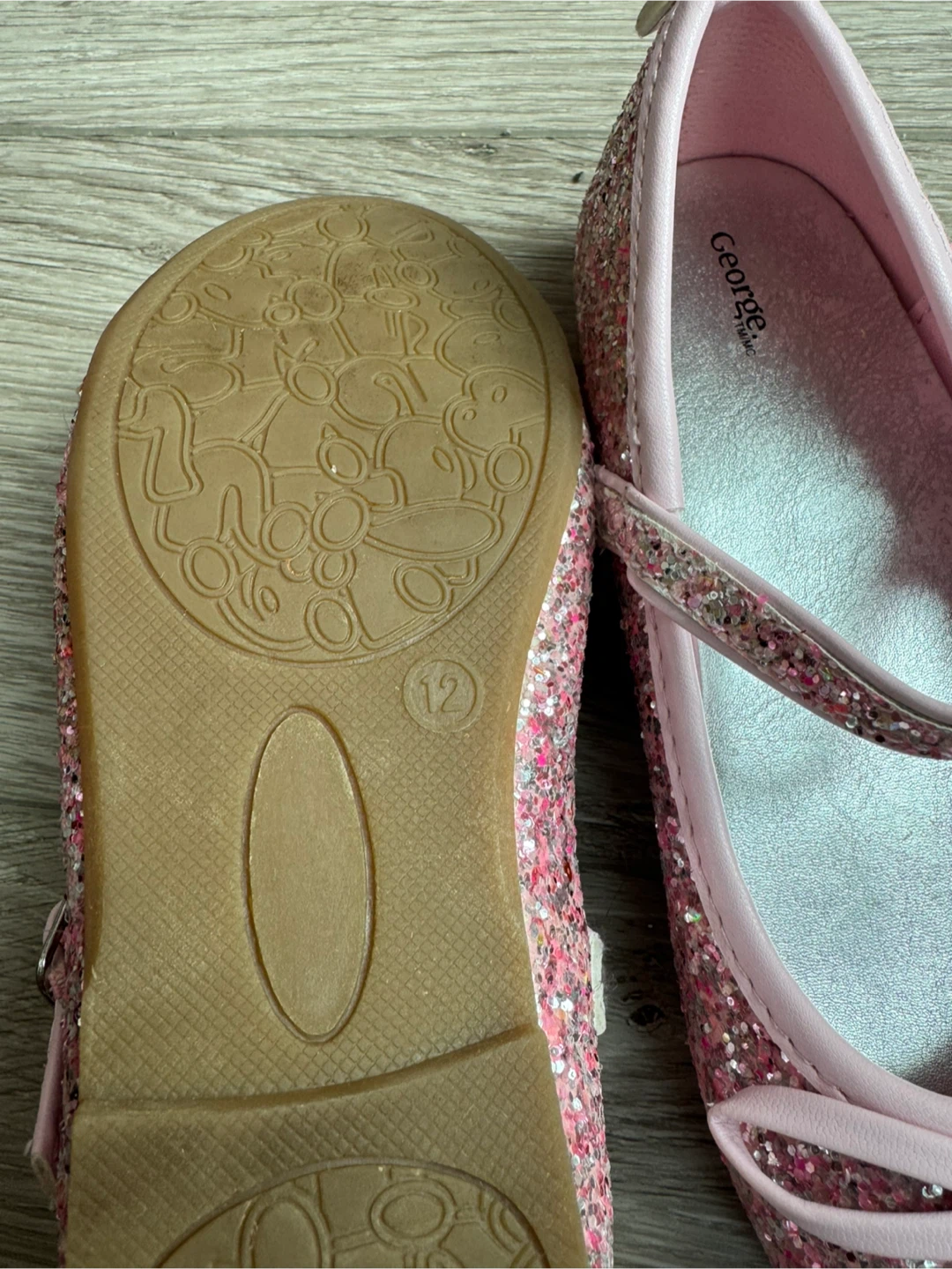 Pink Girl’s Glittery Ballet Flats - Size 12 - photo 5