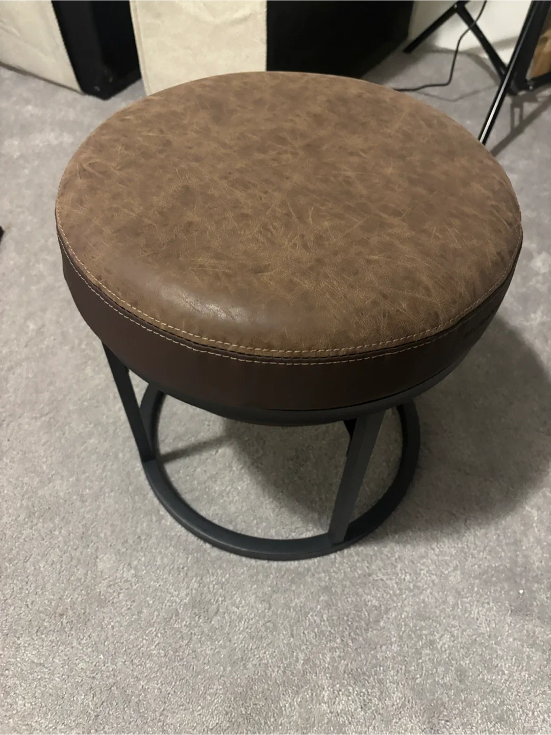 Leather Storage Ottoman Stool - Brown image indicator(3)