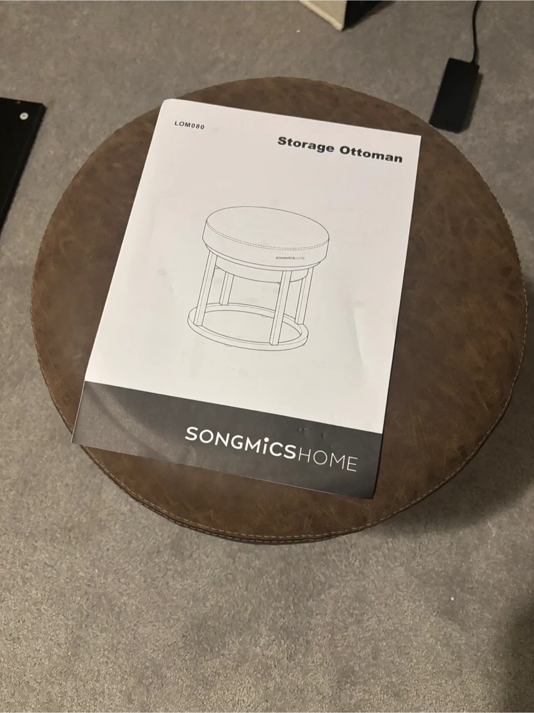 Leather Storage Ottoman Stool - Brown image indicator(5)