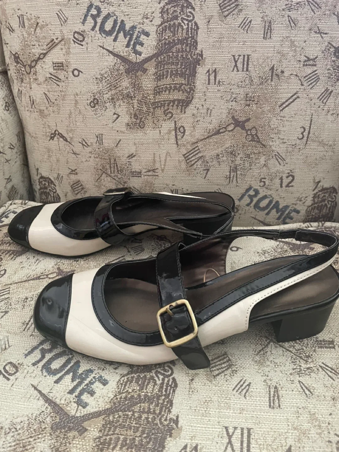 Black & White Slingback Heels thumbnail