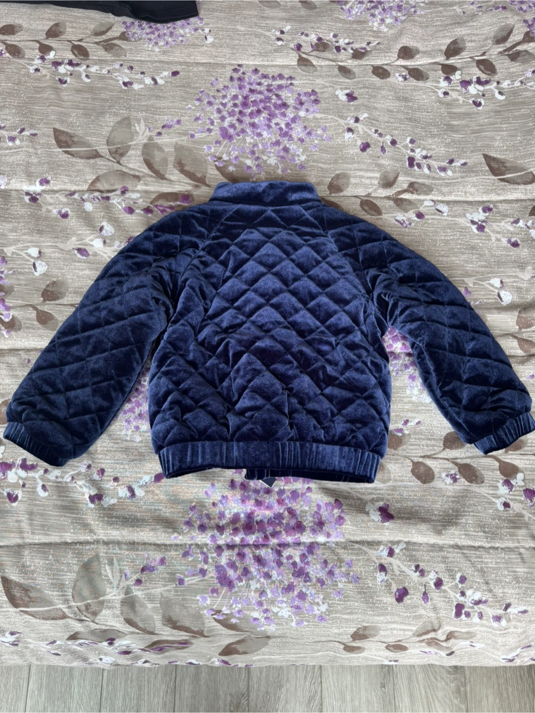(Brand new - Small Y3) Baby Gap Navy Blue Quilted Velvet Jacket - photo 2