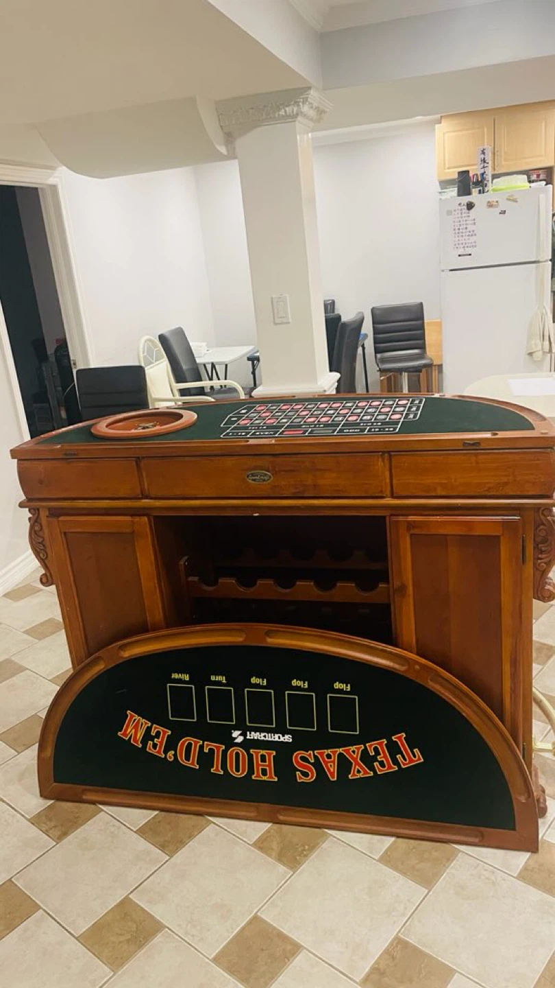 Convertible Poker/Roulette Table with Wine Rack