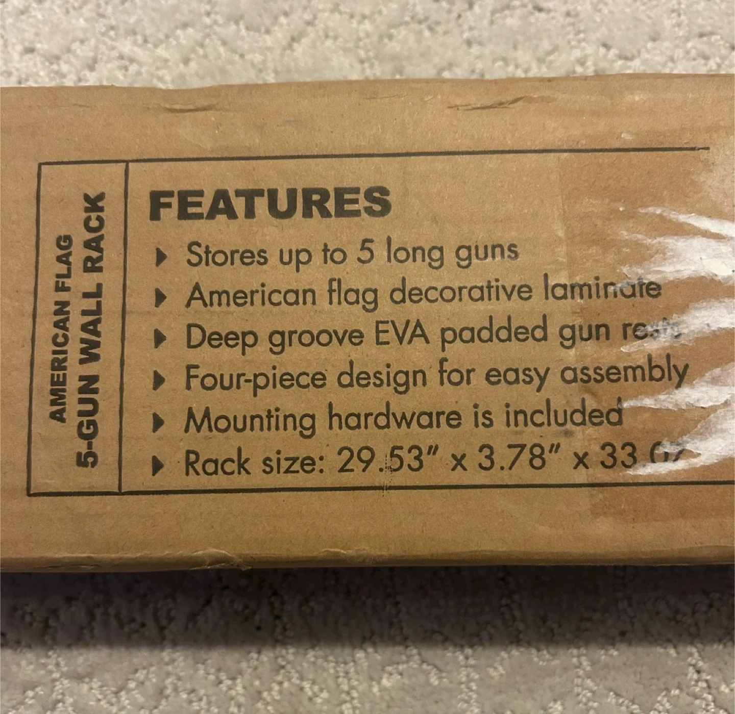 Rush Creek Creations American Flag 5-Gun Wall Rack image indicator(4)