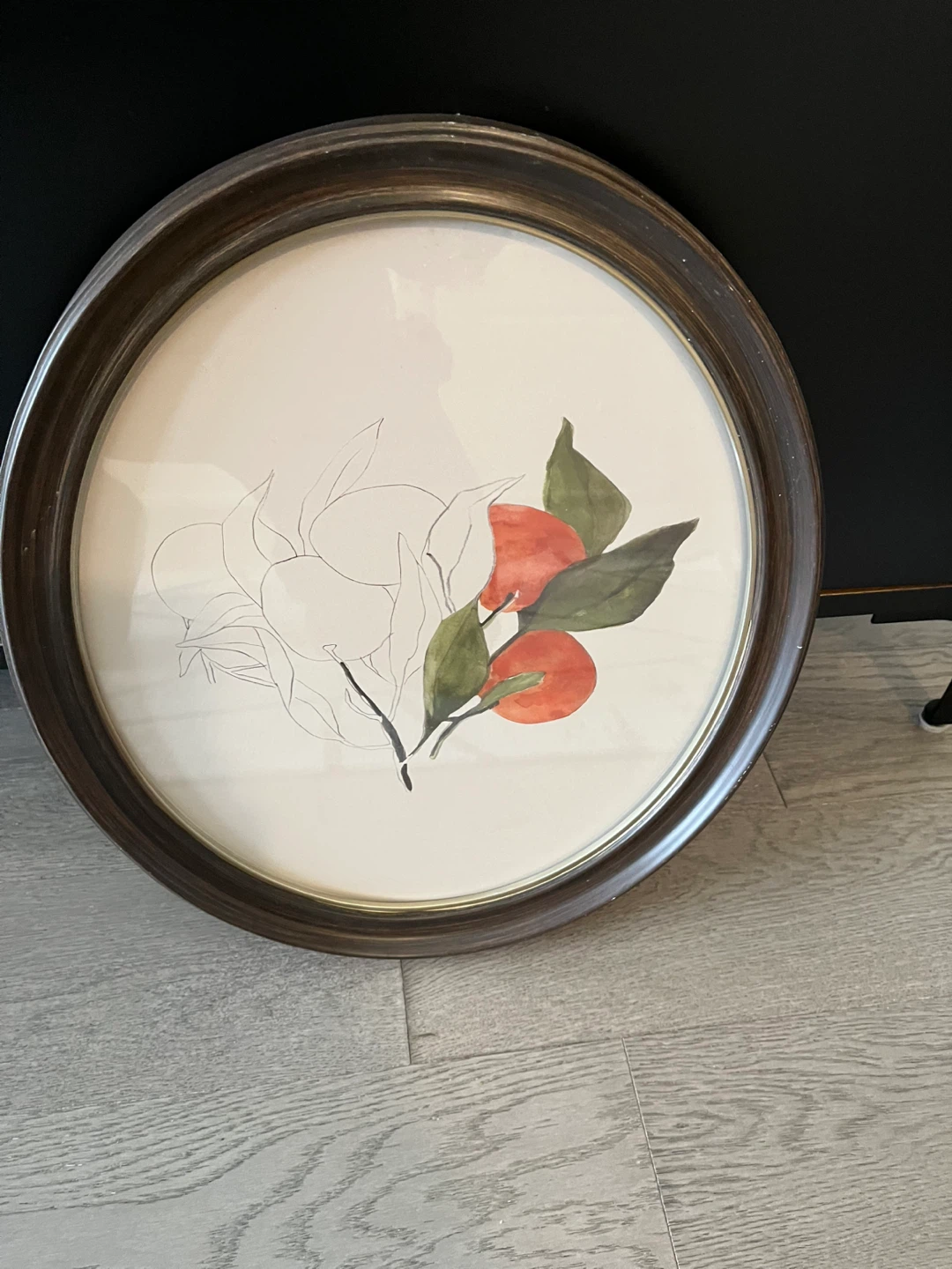 Framed Orange Watercolour Art