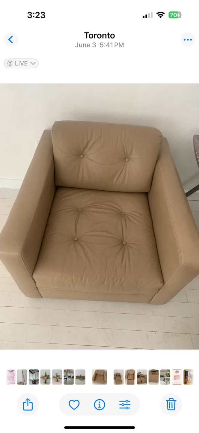 Leather Armchairs & Ottoman Set image indicator(3)