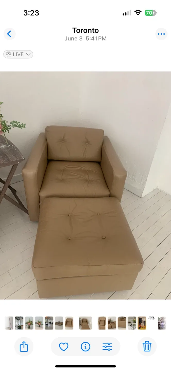 Leather Armchairs & Ottoman Set image indicator(4)