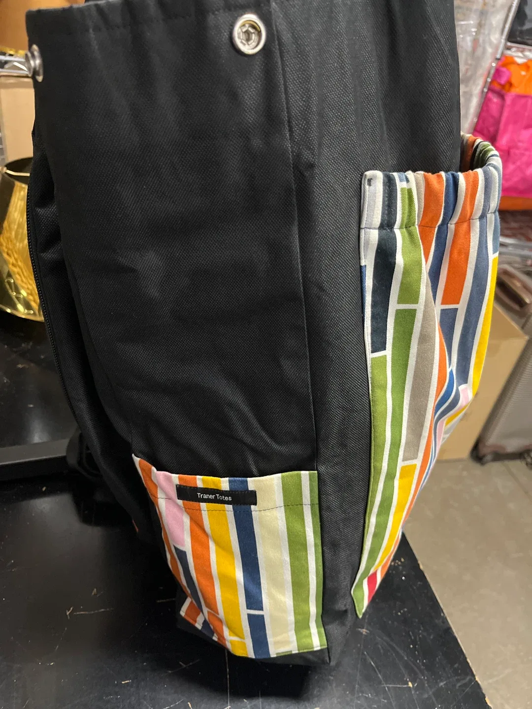 Traner Totes Gym-Tennis-Pickleball Bag with Colourful Stripes image indicator(4)