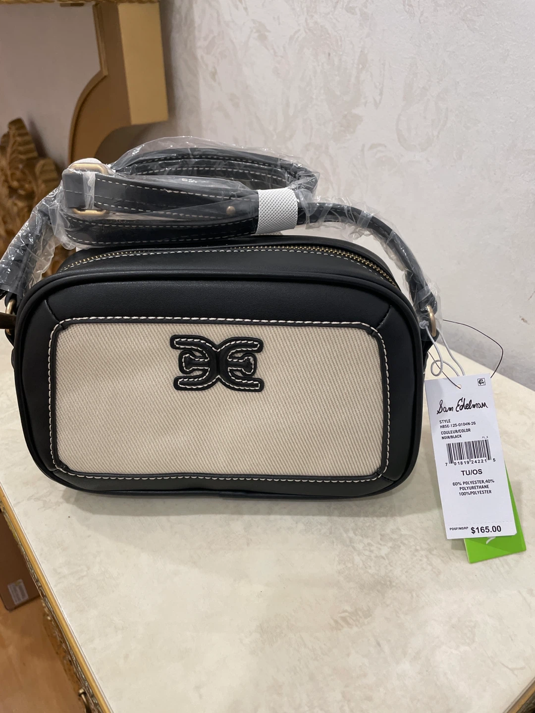 Sam Edelman Black/Beige Crossbody Bag - New