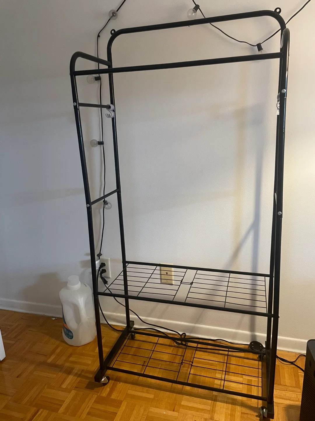 Black Metal Rolling Clothes Rack image indicator(2)