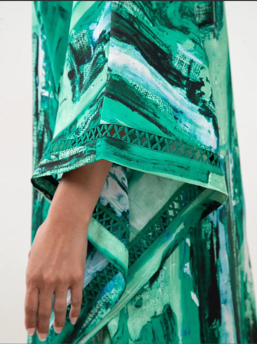 Green Abstract Print One-Shoulder Dress NWT image indicator(5)