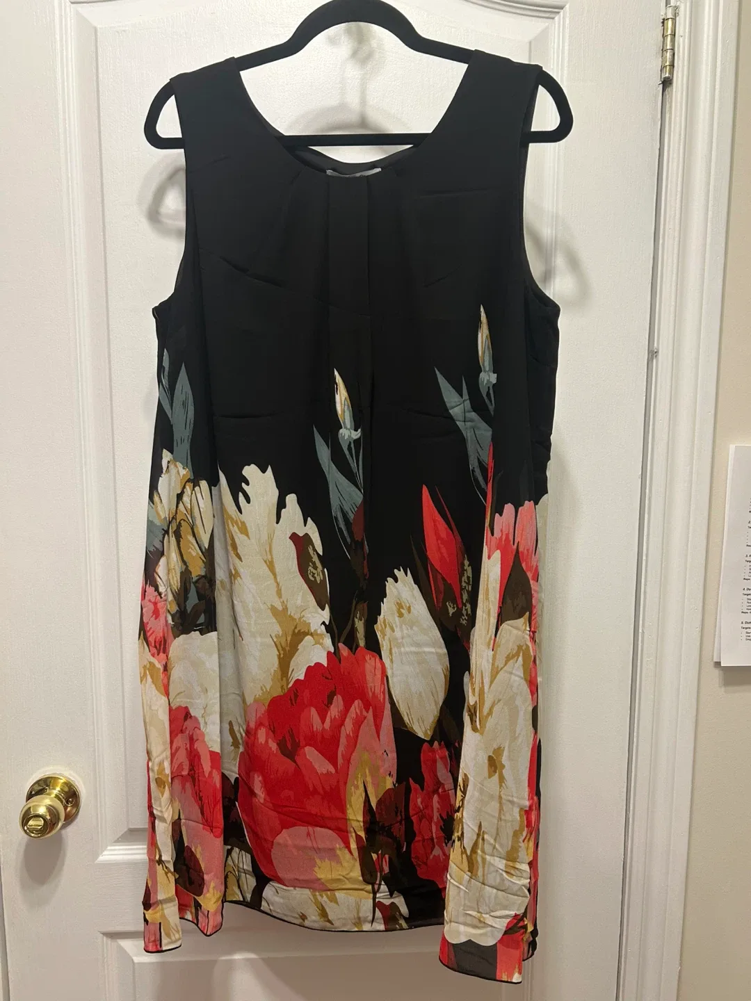 Black Floral Chiffon Sleeveless Dress NWT image indicator(5)