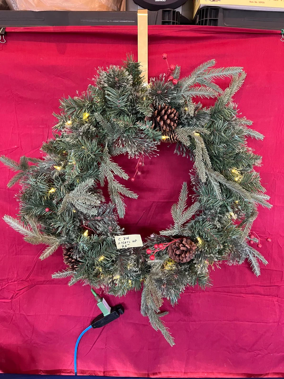 Christmas Wreath with Lights - 26"