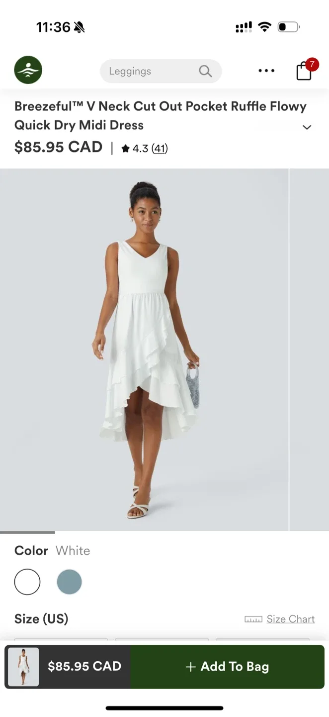 Halara Breezeful White V Neck Cut Out Ruffle Flowy Midi Dress