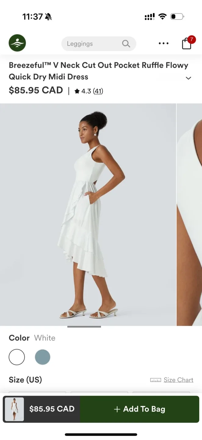 Halara Breezeful White V Neck Cut Out Ruffle Flowy Midi Dress image indicator(3)