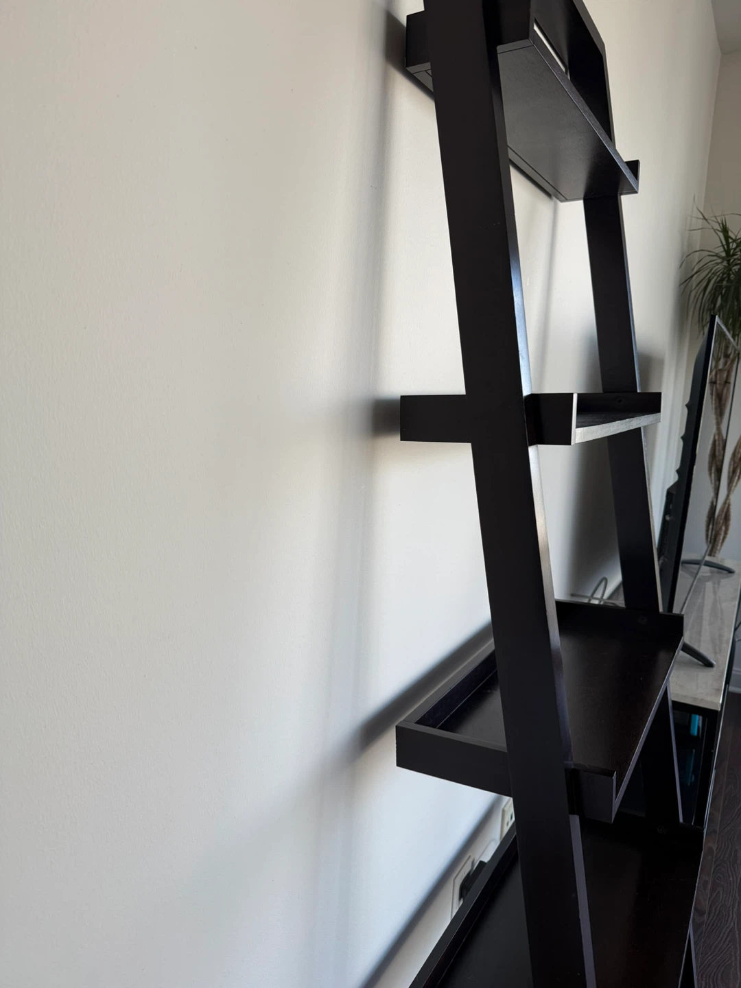 Dark Brown Leaning Ladder Shelf - photo 4