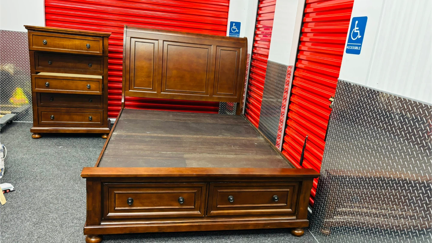 Wooden Bed Frame with Dresser - photo 5