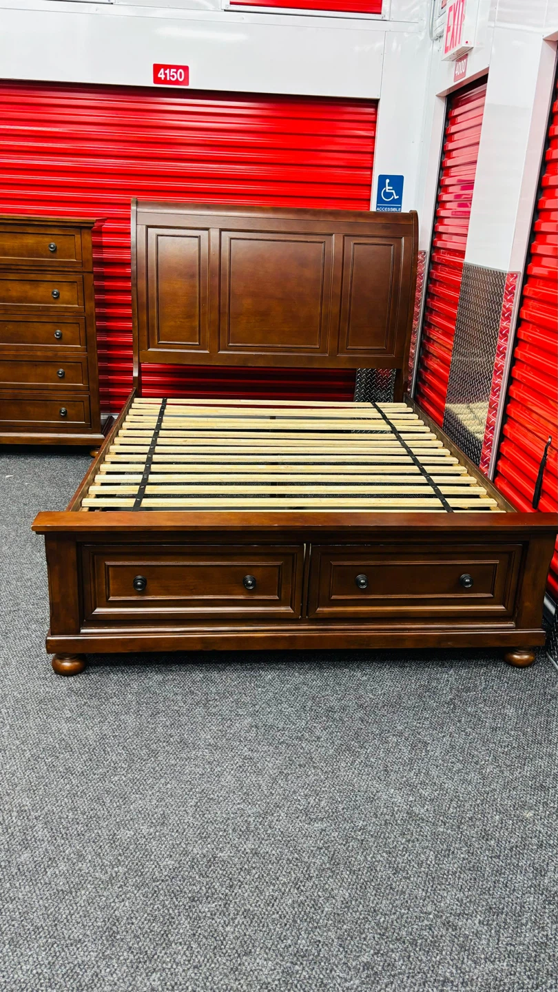 Wooden Bed Frame with Dresser - photo 2
