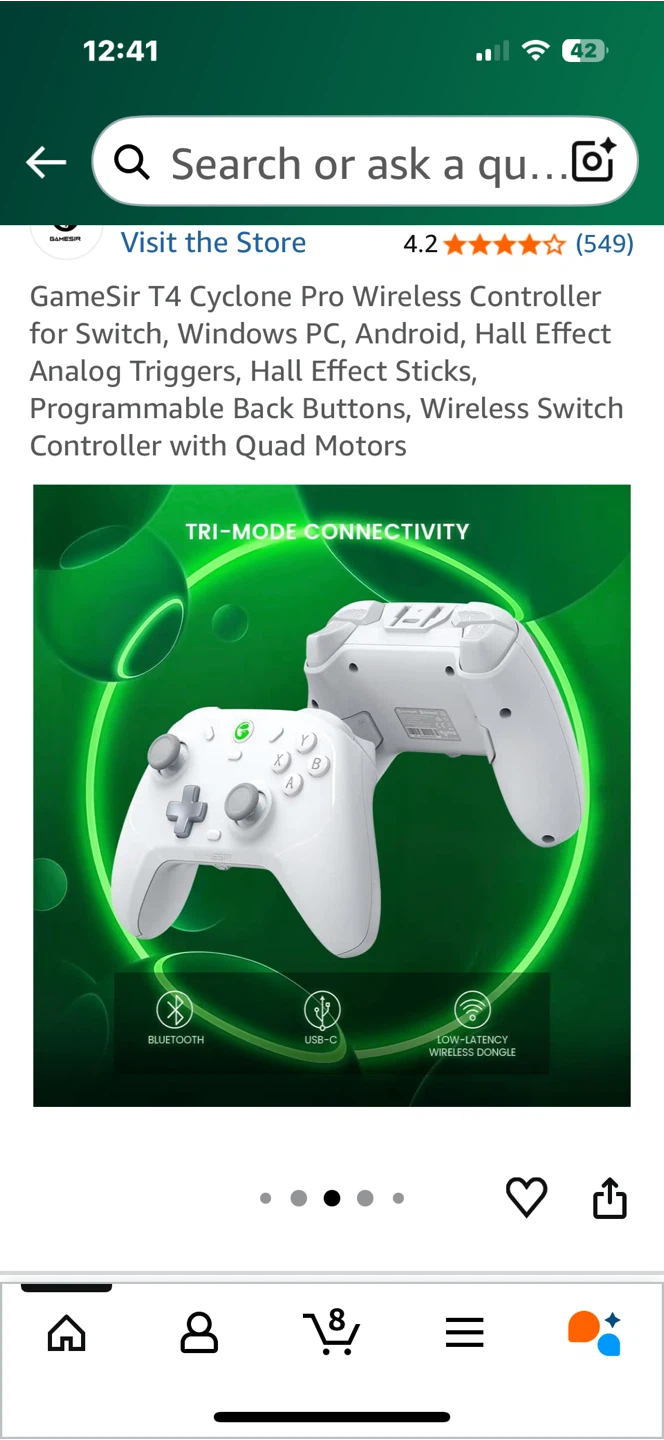 GameSir T4 Cyclone Pro Wireless Controller - White - photo 3