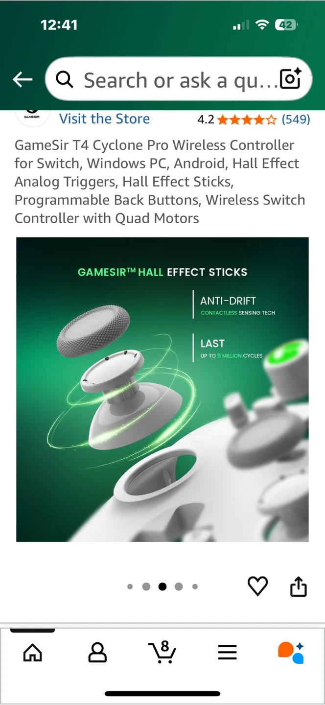GameSir T4 Cyclone Pro Wireless Controller - White - photo 4