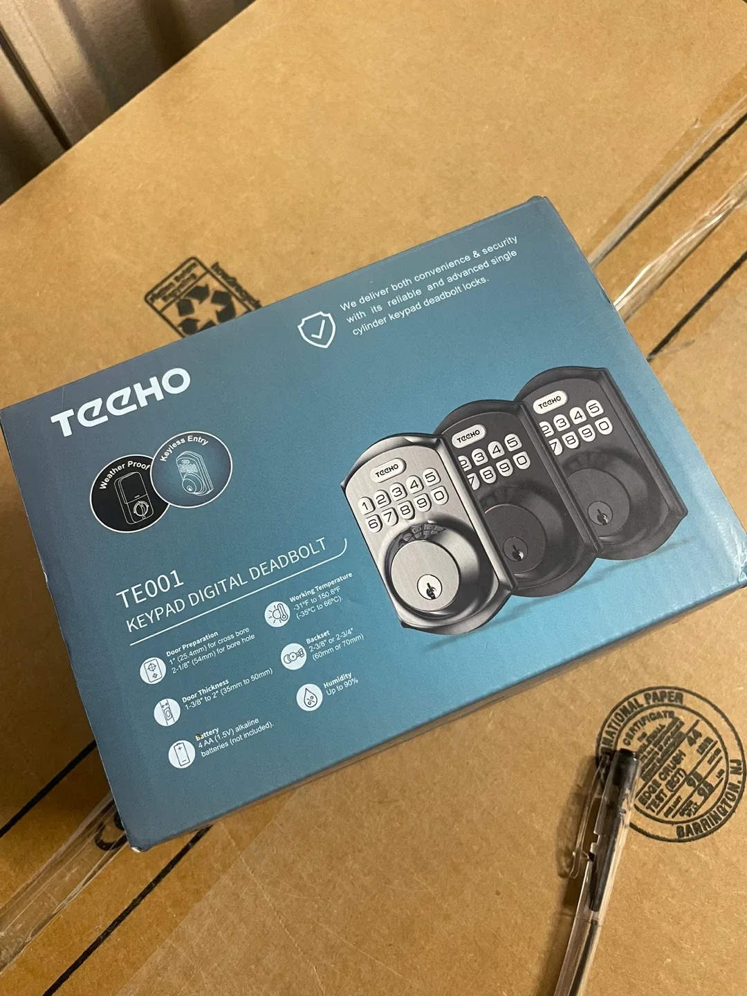 TEEHO Keypad Digital Deadbolt - New in Box thumbnail