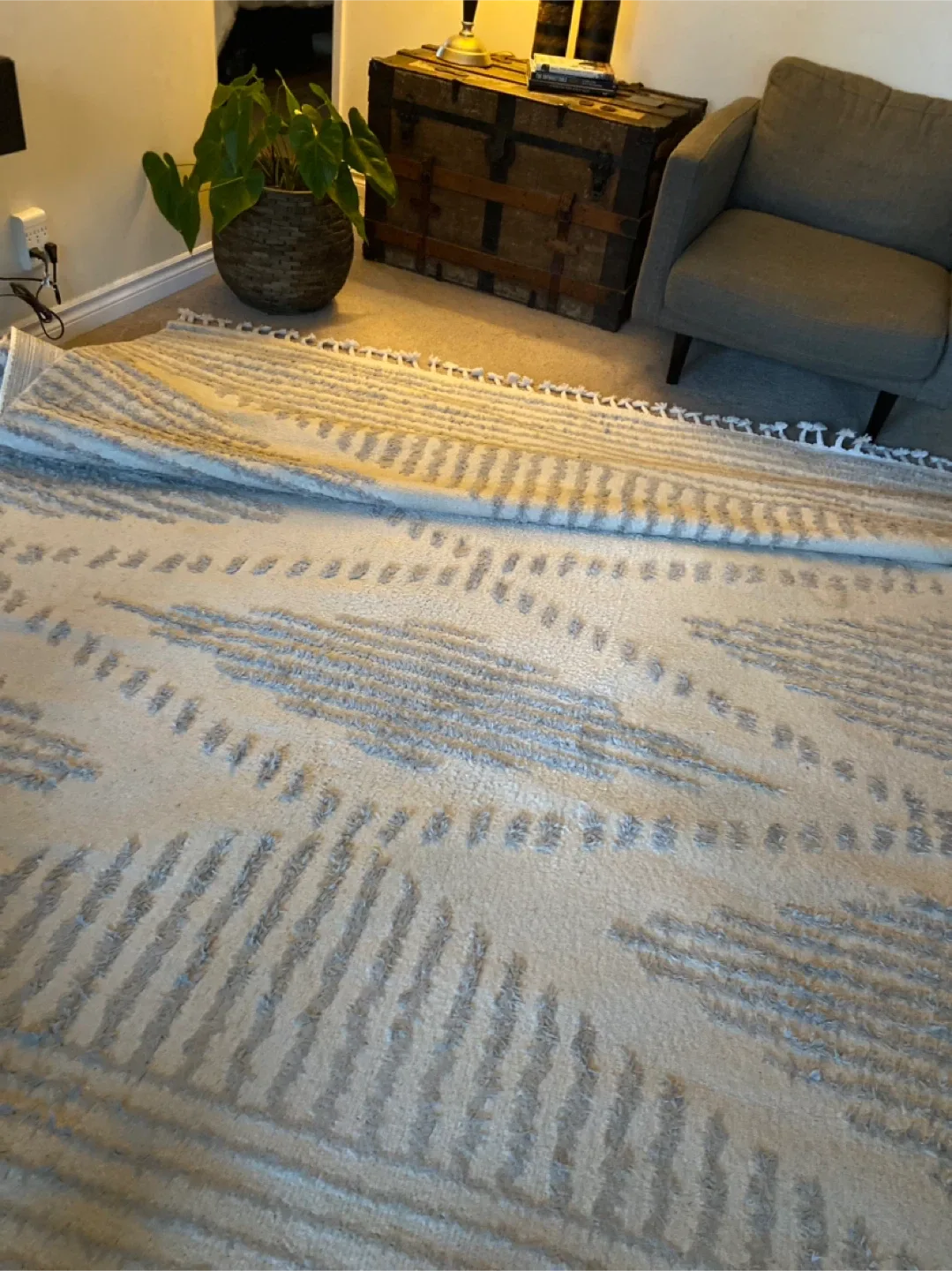 Tasselled Cream Rug