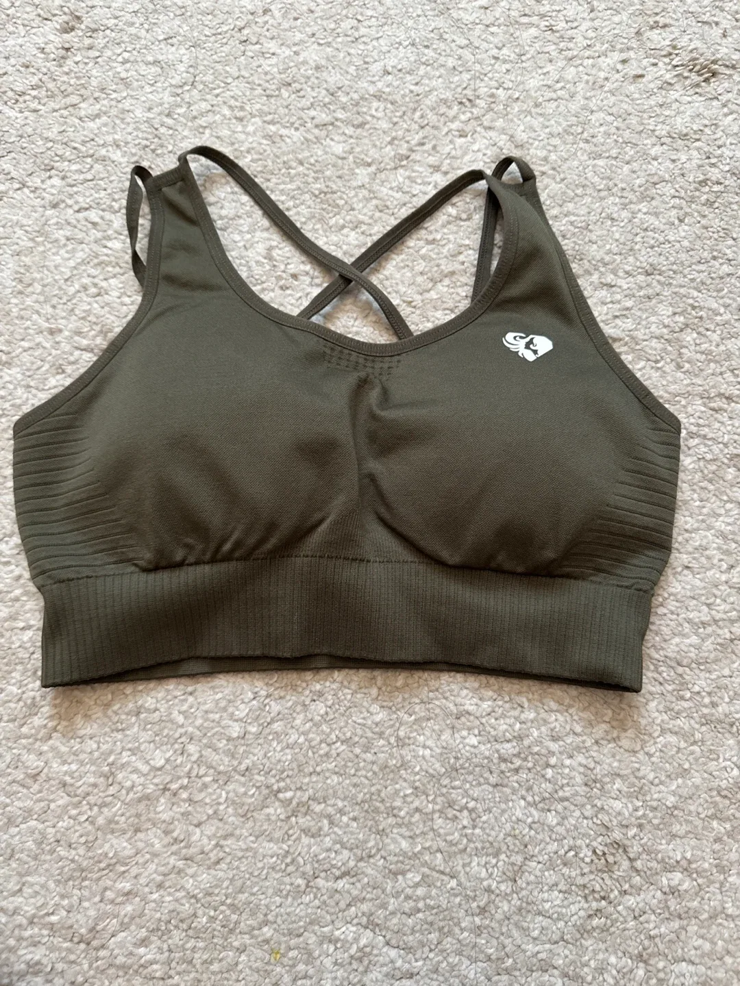 Women's Best Olive Green Sports Bra thumbnail