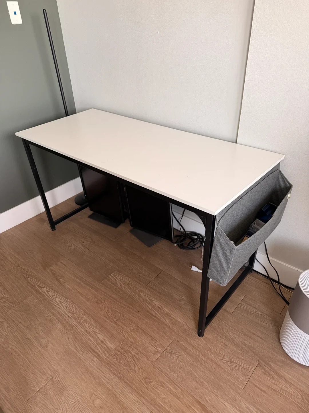 White Top Desk with Black Frame