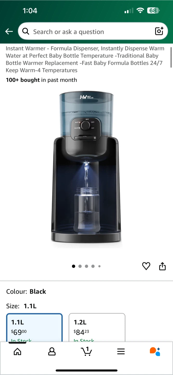 NEW w/o Box HeyValue Instant Baby Bottle Warmer - 1.1L