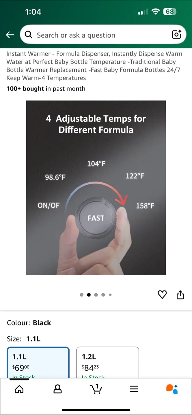 NEW w/o Box HeyValue Instant Baby Bottle Warmer - 1.1L image indicator(2)