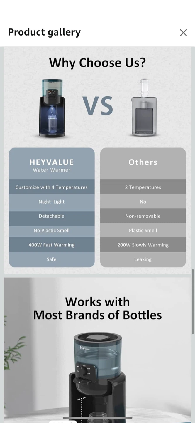 NEW w/o Box HeyValue Instant Baby Bottle Warmer - 1.1L - photo 5