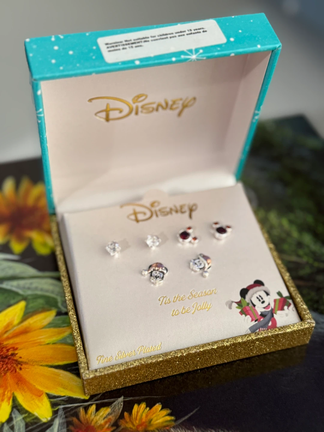 Disney Fine Silver Plated Earring Set - New