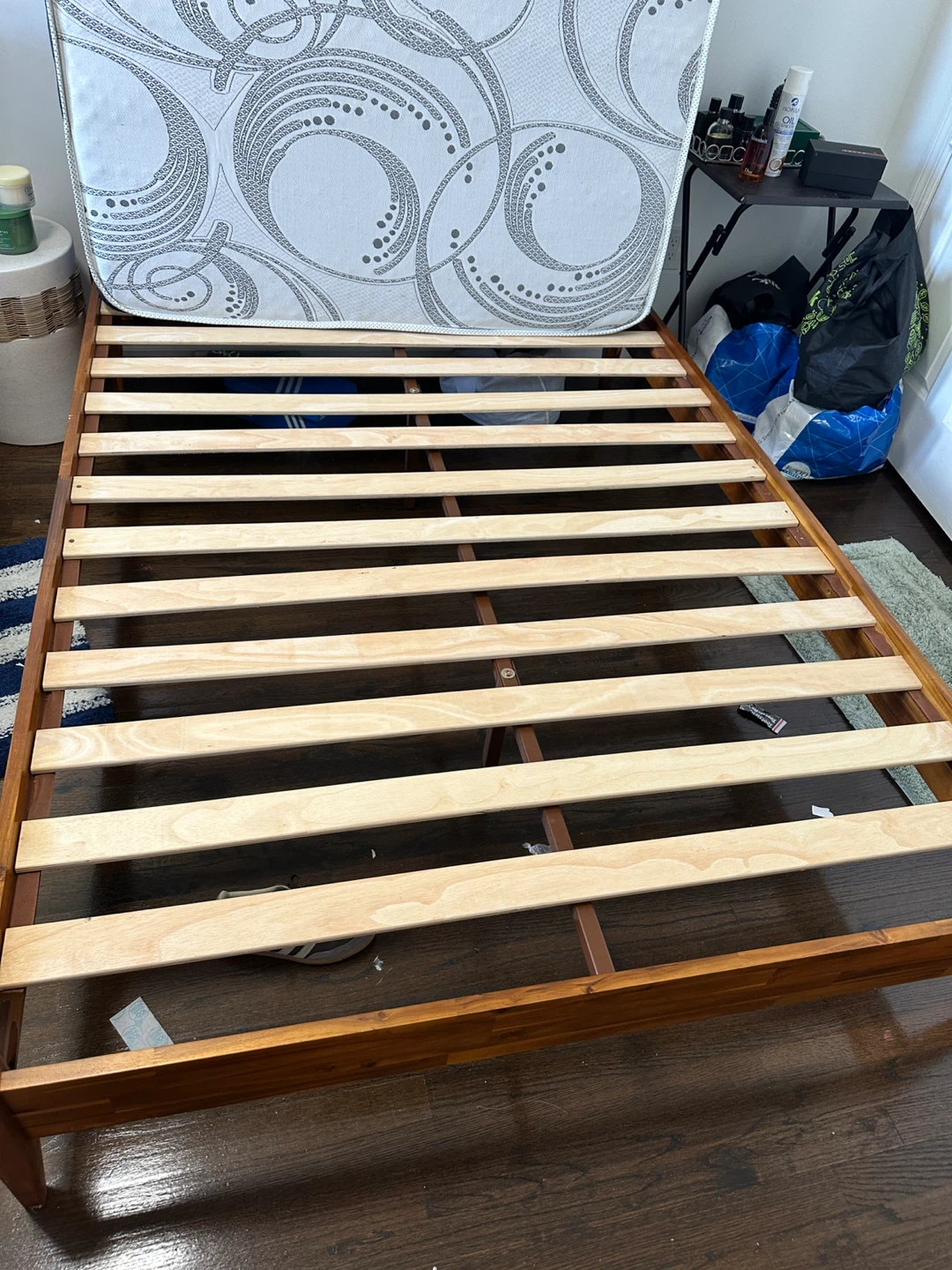 Mattress and Wood Bed Frame