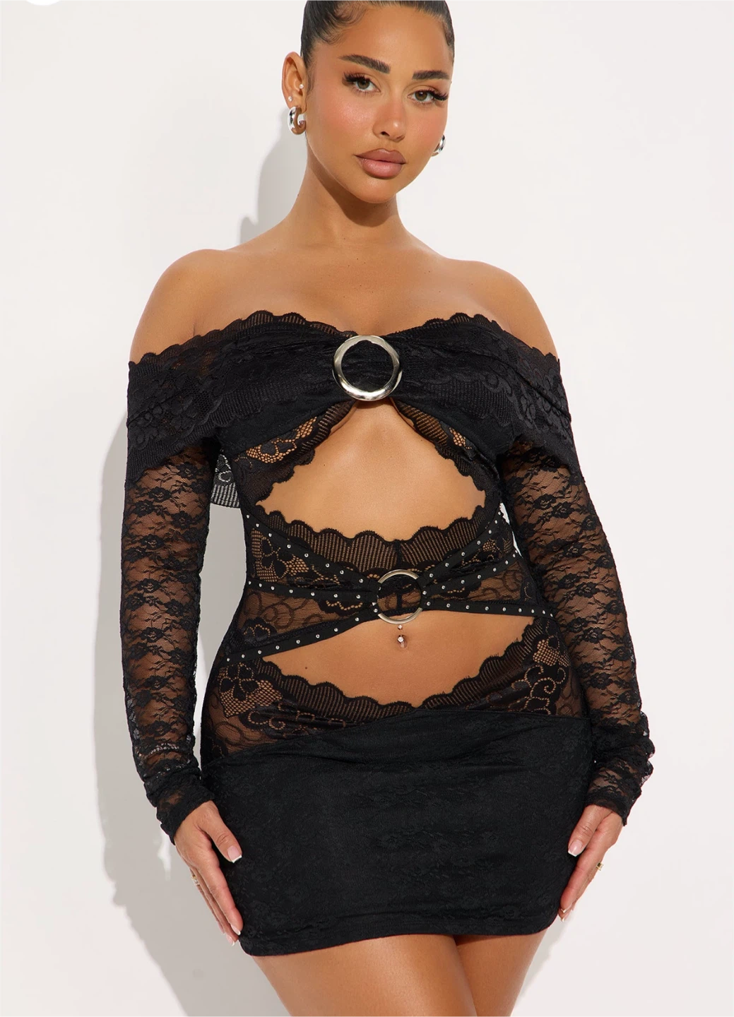 New Fashion Nova Black Lace Mini Dress - photo 2