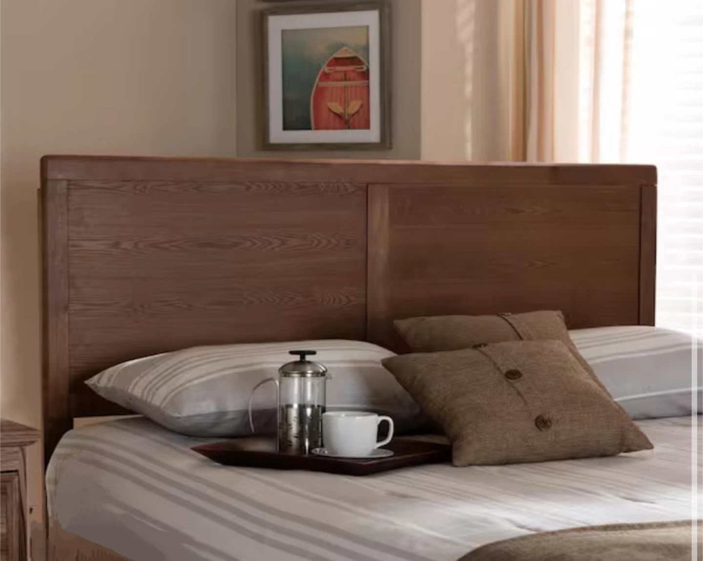 New Solid Wood Full Size Mid Century Modern Headboard