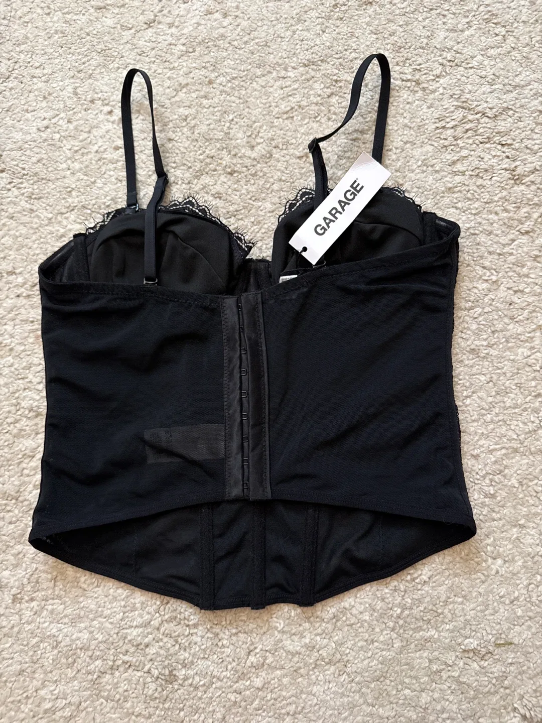 Garage Black Lace Corset Top - New with Tags image indicator(2)