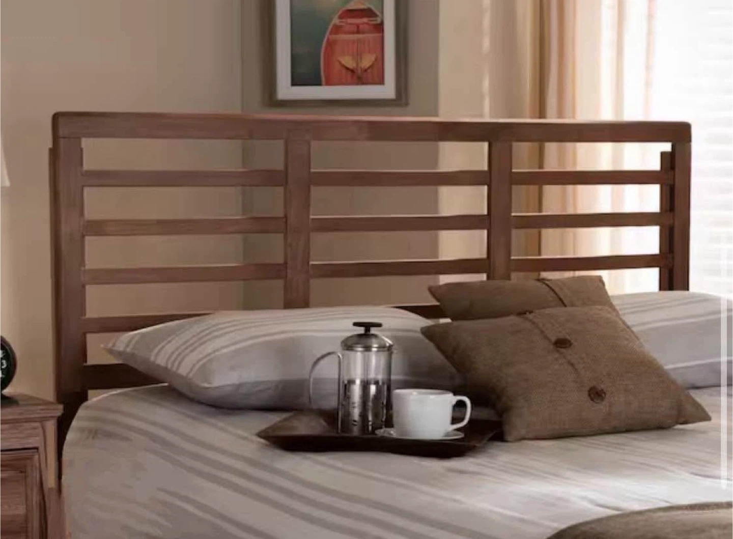 New Solid Wood Full Size Mid Century Modern Headboard