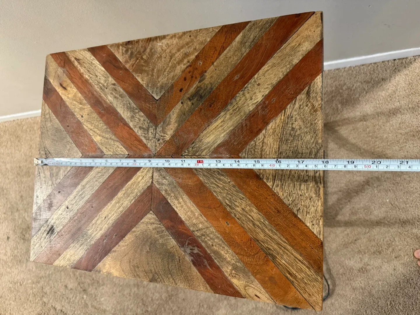 Wood & Metal End Table with USB Ports image indicator(6)