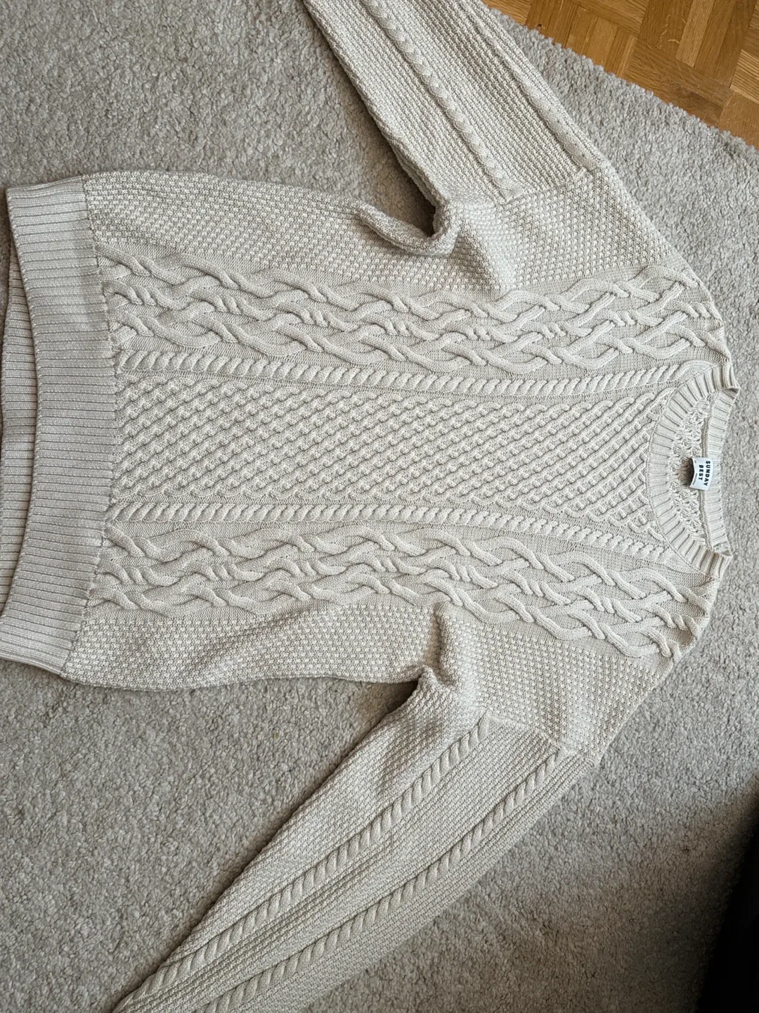 Sunday Best Cream Cable Knit Sweater thumbnail
