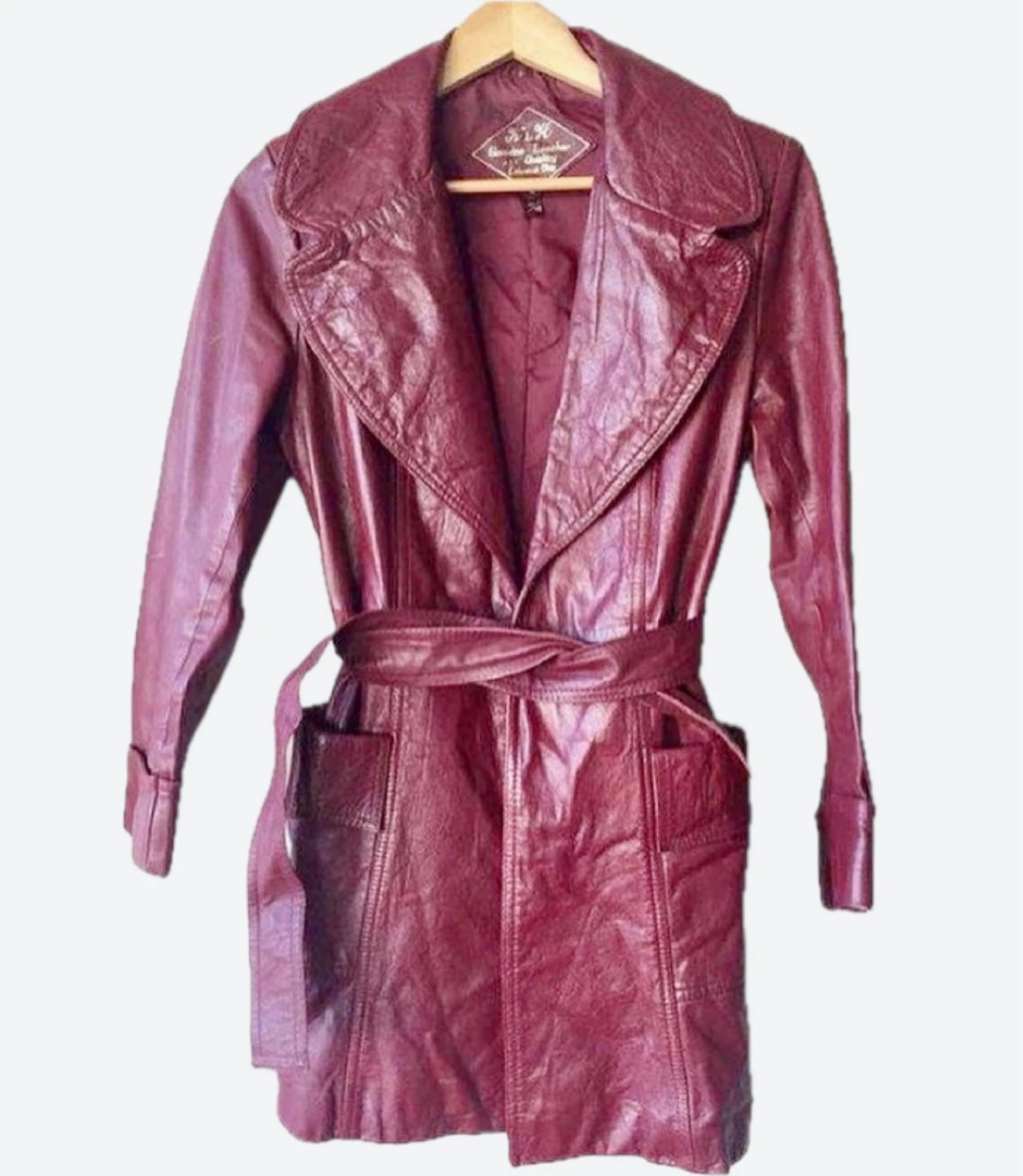 Vintage Leather Coat - Size 11/12