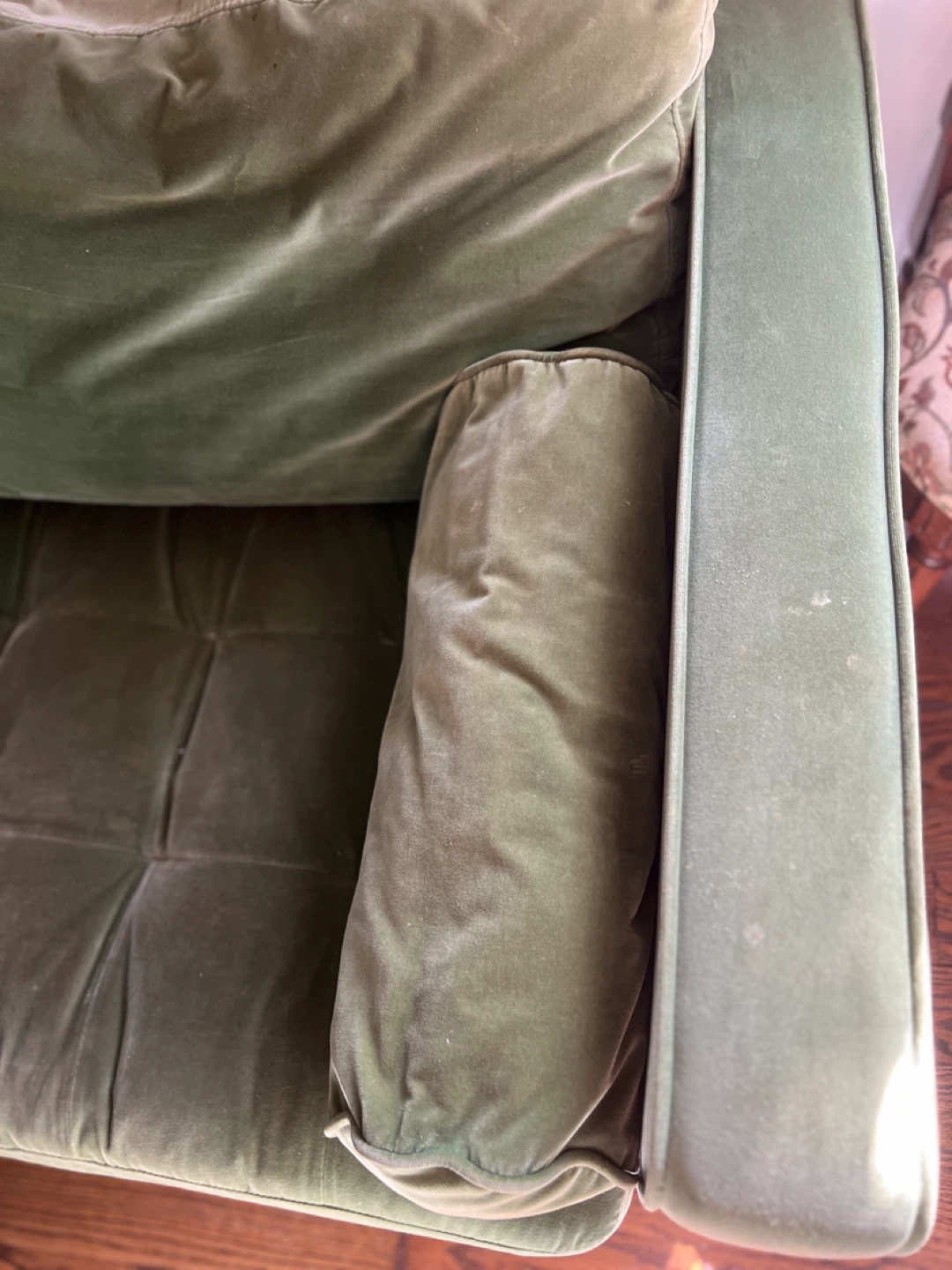 Green Velvet Sofa (72" x 36") - photo 4