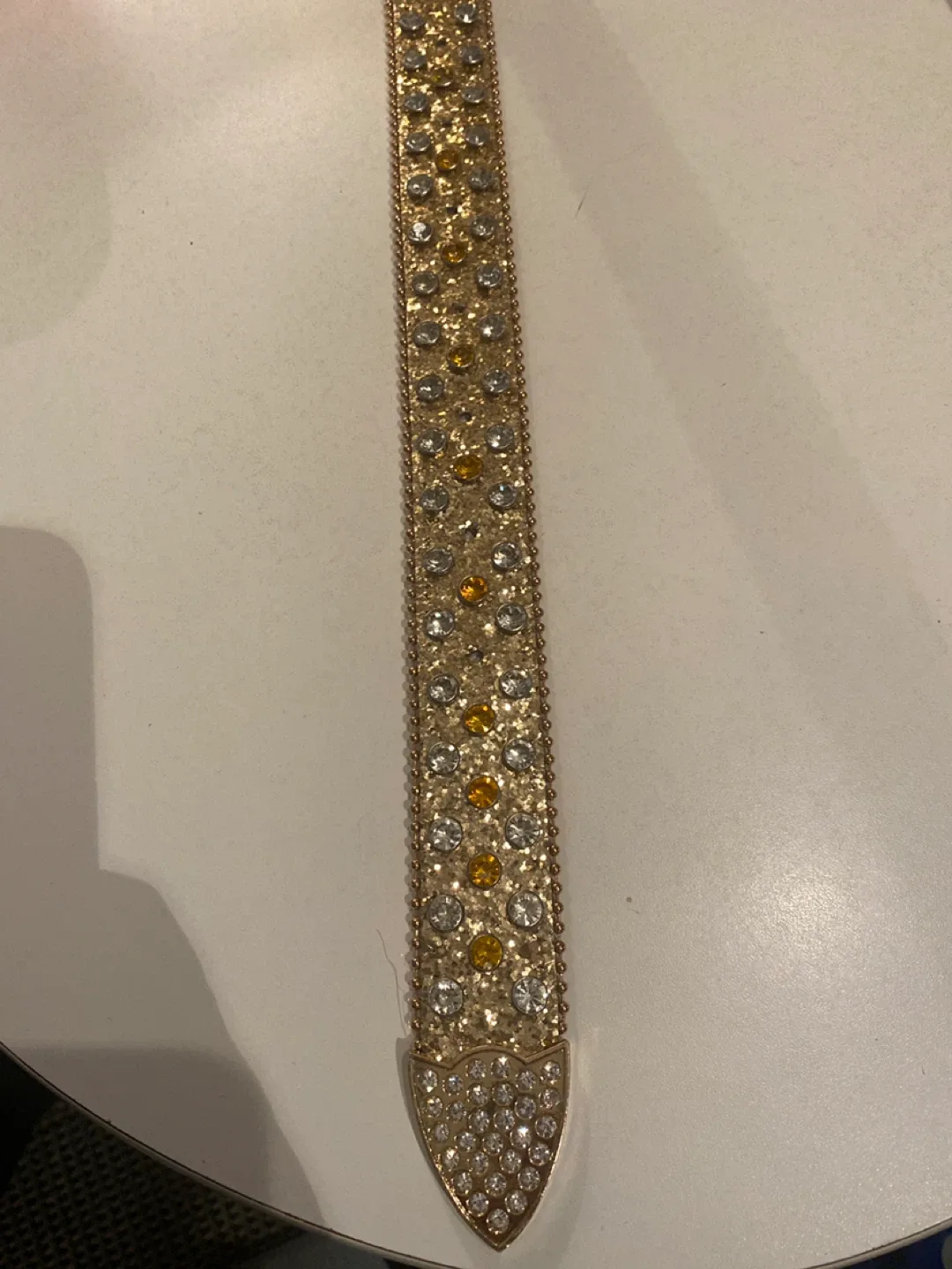 Gold Skull Rhinestone Belt image indicator(3)