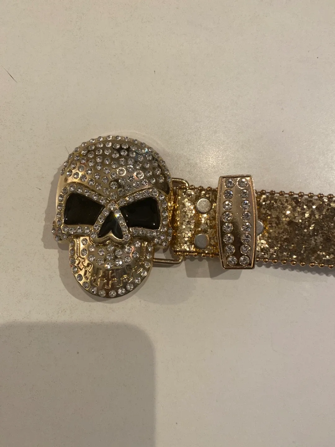Gold Skull Rhinestone Belt image indicator(5)